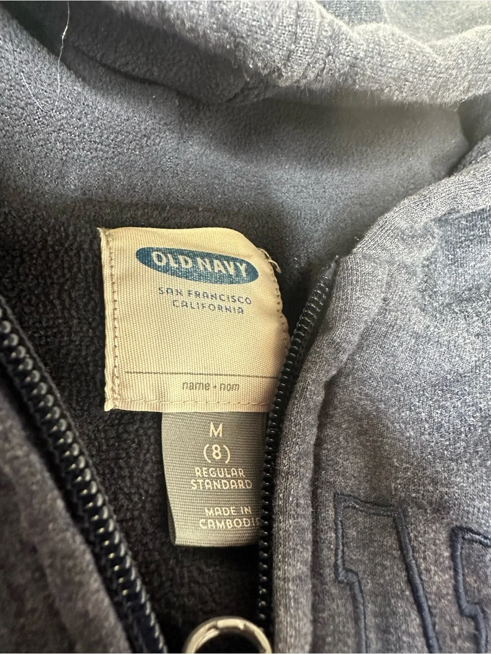 Old Navy Boys Dark Blue Full-Zip Hooded Sweatshirt